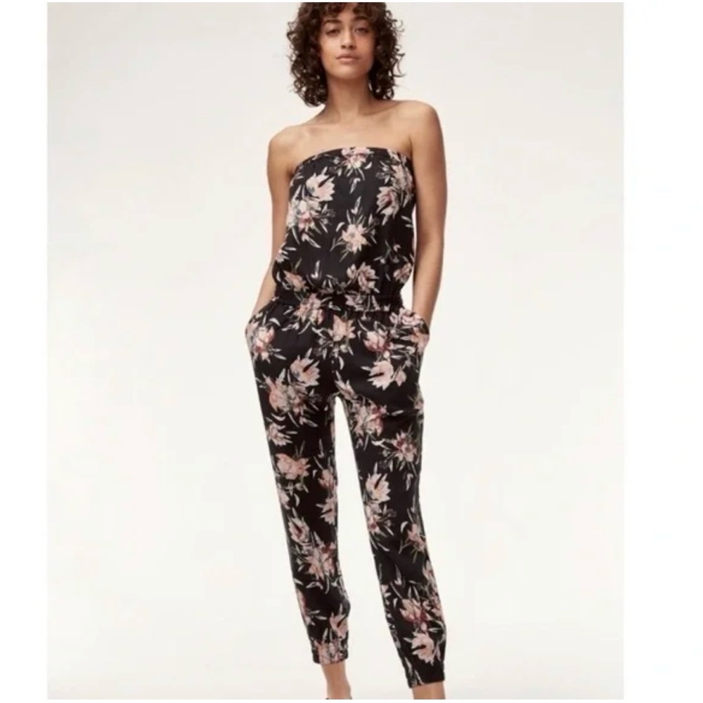 Aritzia Talula Floral Jumpsuit - Black and Pink